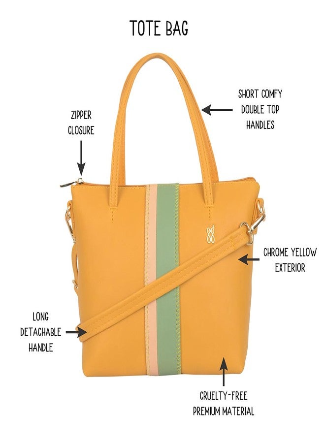 Baggit Women Yellow Tote Handbag Small Size | Ladies Stylish Casual Purse Bag - Image 2